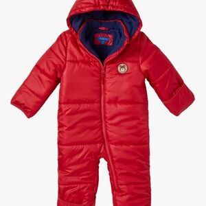 Red Hooded Baby Snowsuit